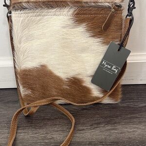 Myra Bag Brown and White Crossbody Bag